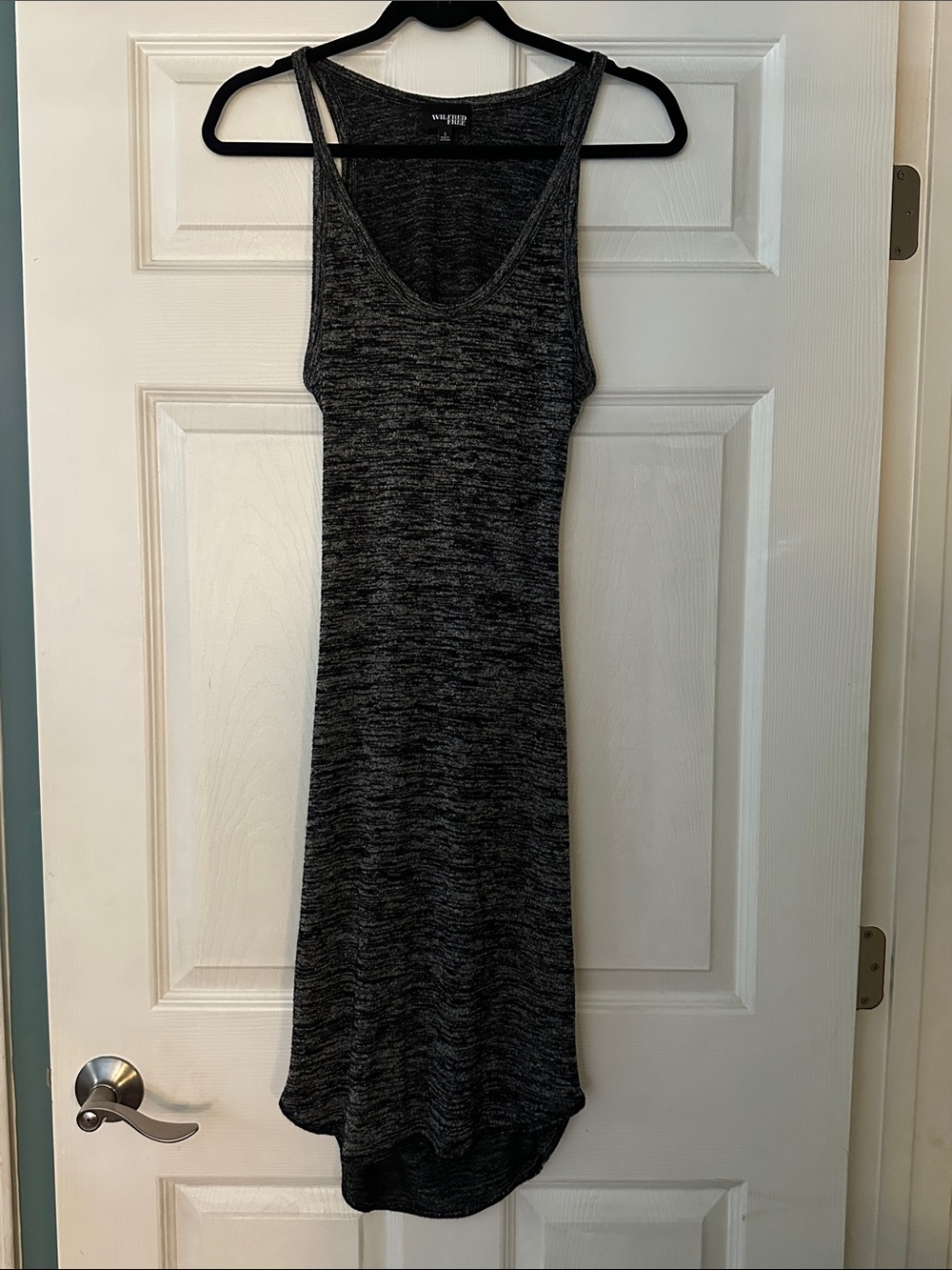 Aritzia Wilfred Charcoal Heather Tank Midi Dress